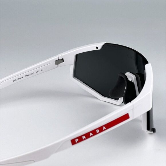 NEW Prada PS04WSF TWK06F White Rubber Dark Grey Rectangle Unisex Sunglasses - Picture 11 of 11